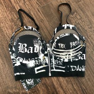 VS x Balmain Graffiti, Zipper Bra